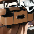 Car Seat Organizer with Storage Box & Tissue Holder - Multi-Compartment Console Organizer