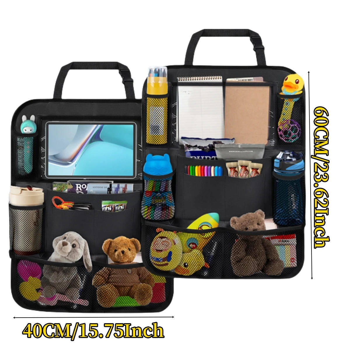 Car Seat Back Organizer - Tablet Holder & Storage for Backseat