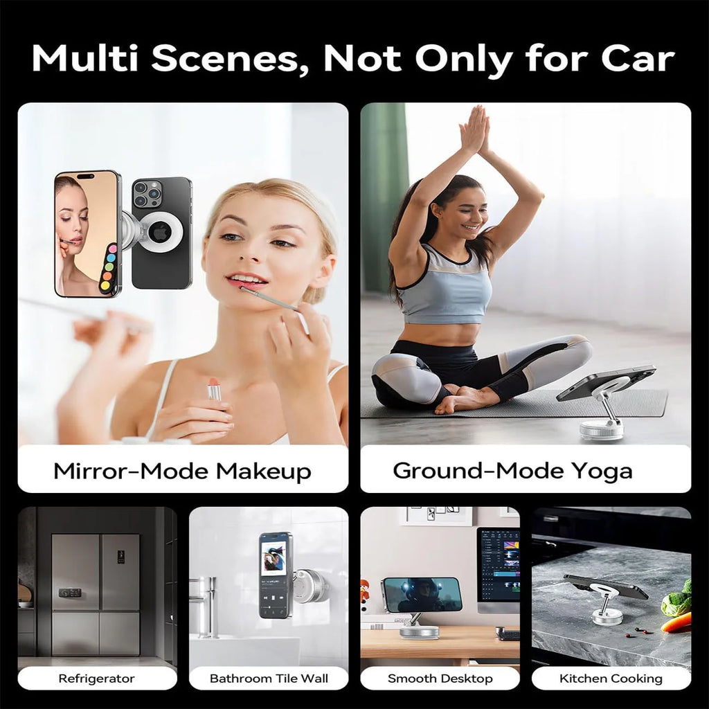 Car Phone Holder - 360° Magnetic Suction Mount for Dashboard & Windshield