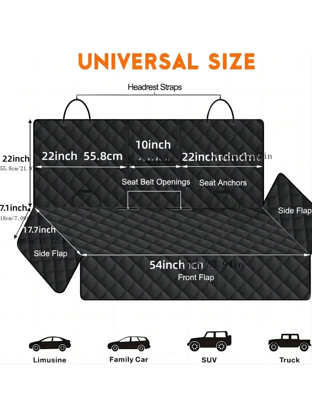 Dog Car Seat Cover - Waterproof Backseat Protector for Pets