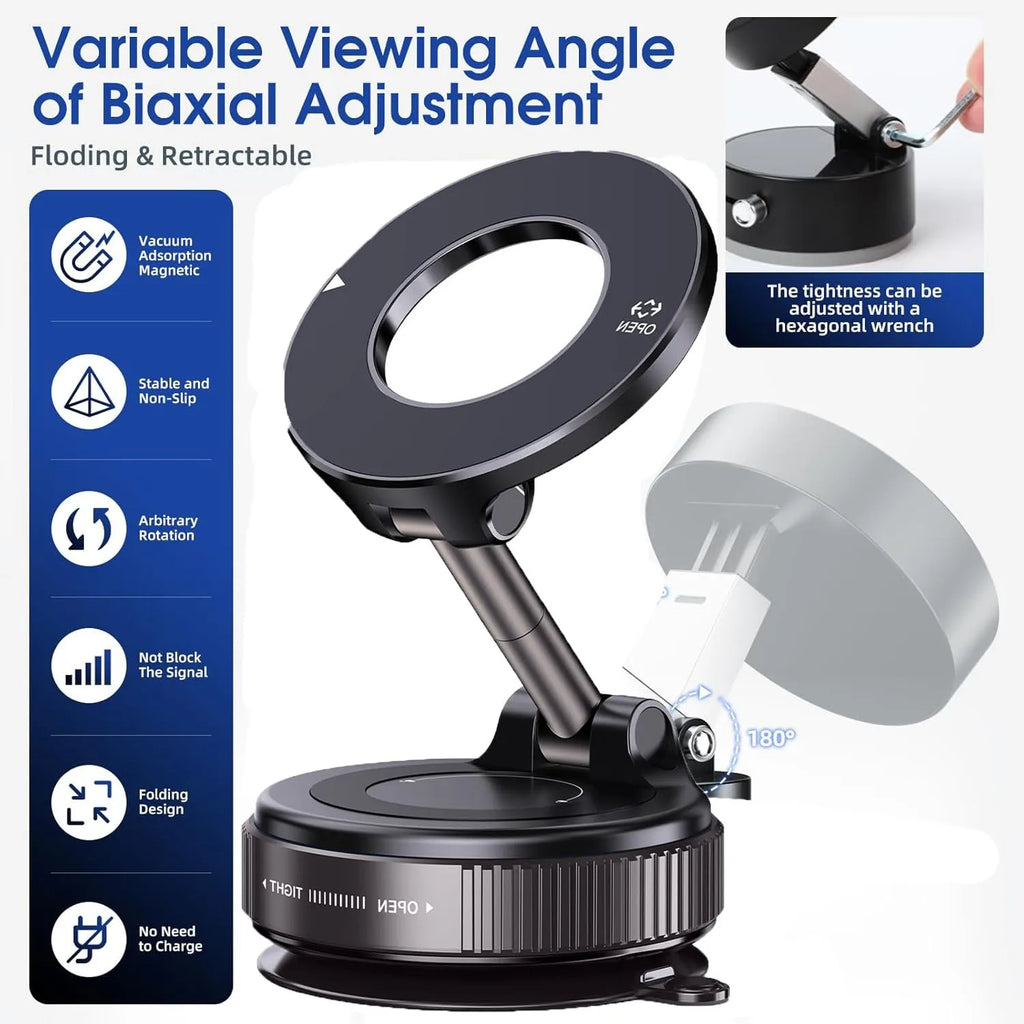 Car Phone Holder - 360° Magnetic Suction Mount for Dashboard & Windshield